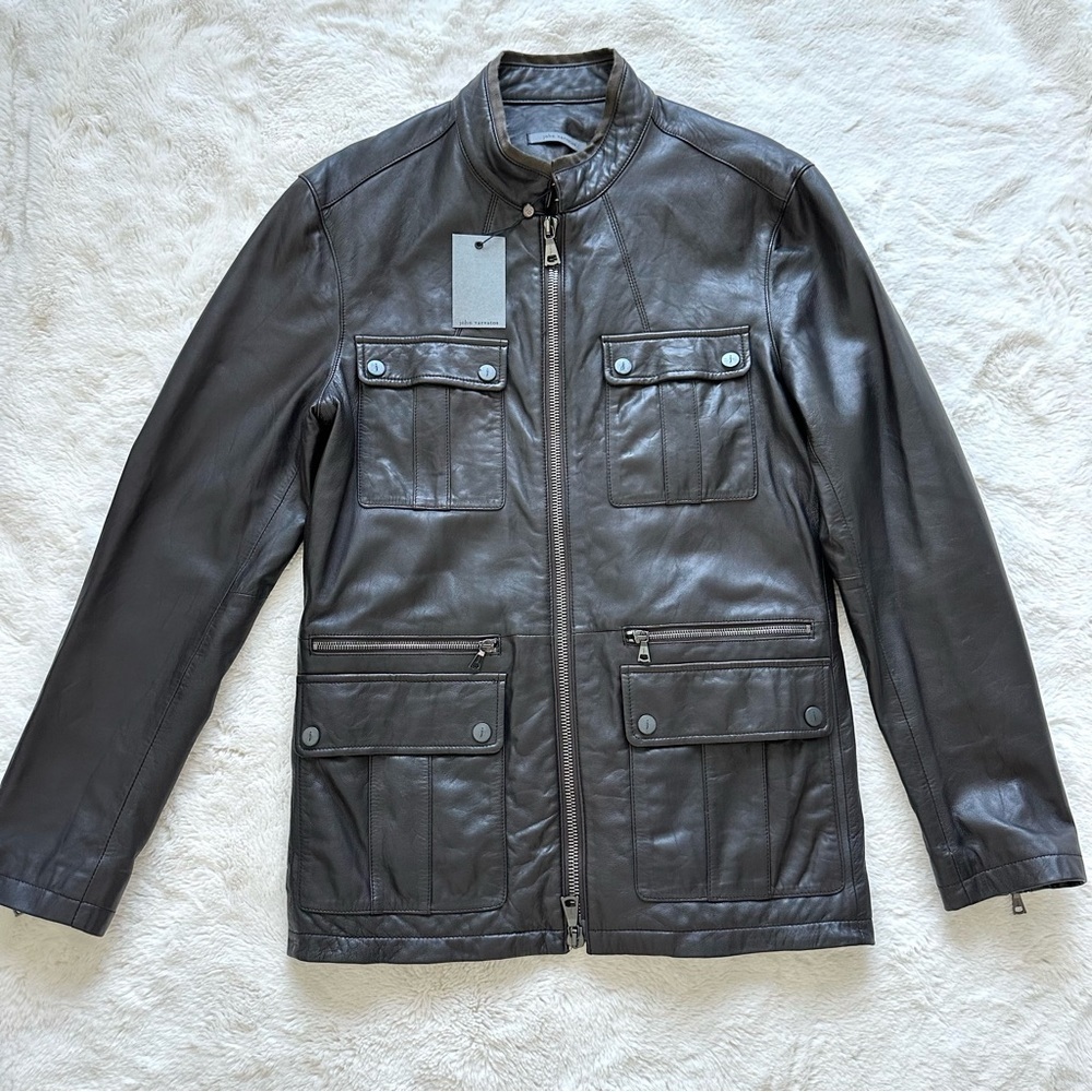 NWT!!! John Varvatos men’s leather jacket size 48 EU or L Retail 2600$